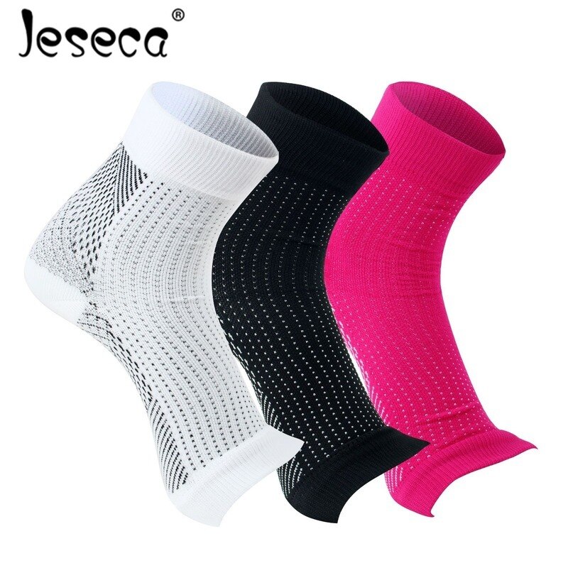 Unisex Compression Ankle Socks Anti Fatigue Pressure Circulation Open Toes Breathable Plus Size Underwear Socks Men
