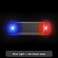 Mini led-autolampje op zonne-energie, waarschuwingslampje voor 's nachts, gesimuleerd alarm, draadloos antidiefstalwaarschuwingslampje, knipperend nep-alarmlampje: Kristalblauw