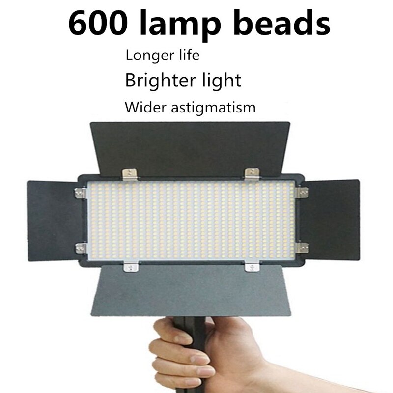 Photography 600 LED Beads Video Light Lamp Panel 3300K-5600K 40W 3600LM Dimmable for Camera Video DV Camcorder