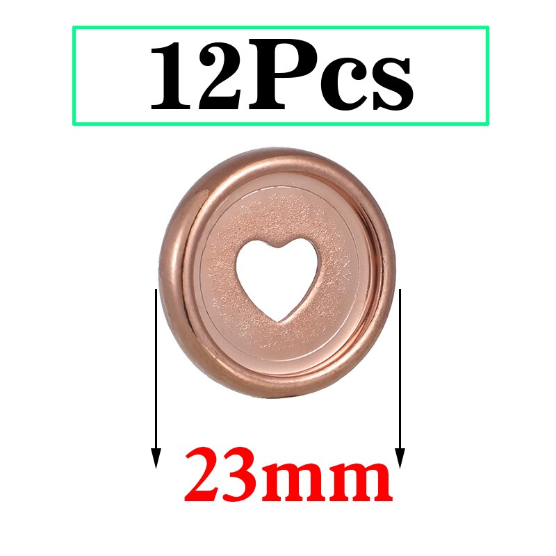 23Mm Binding Ring Paddestoel Gat Knop Notepad Plastic Losbladige Spoel 360 Graden Opvouwbare Plastic Schijf Plastic Gesp kantoor: 12pcs-Rose gold