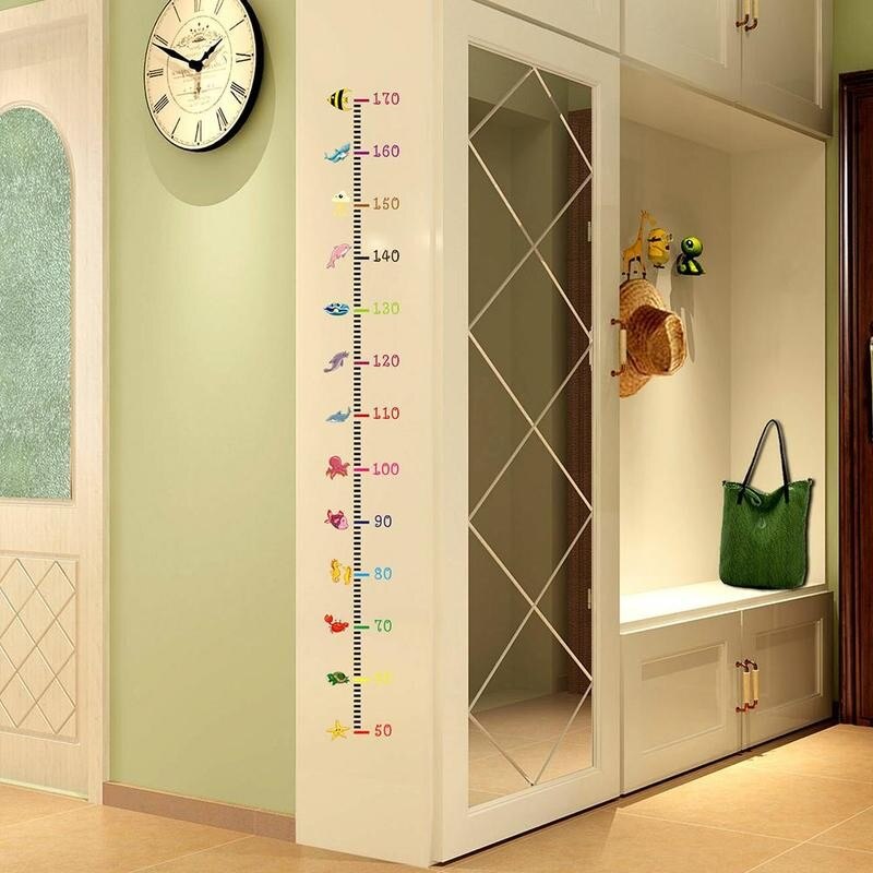 Children's Height Chart Pvc Height Measurement Wall Stickers Cartoon Mural Art Decal Home Decor Kindergarten Kids Height Chart
