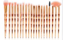 20-in-1New pinceau de maquillage licorne pinceau de maquillage pinceau pour les yeux outils de beauté avec sac de brosse de stockage OPP: Jaune