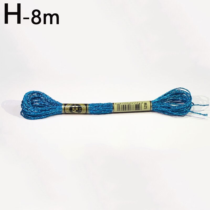 8 Meters DIY Embroidery Thread French Bullion Wire Handmade Gold Silver Wire Round Bright Silk Hand Cross Stitch Sweing Thread: H