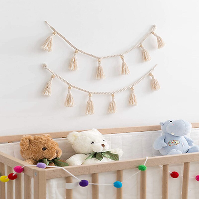 INS Nordic Style Tassel Garland String Kids Room Decor Bumper for Newborns Wall Hanging Ornaments Baby Shower Party Banner