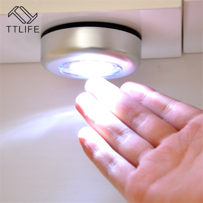 TTLIFE LED Touch Light Home Kitchen Under Cabinet Closet Push Stick on Lamp Battery Powered Wardrobe Stick Touch Lamp LED Light