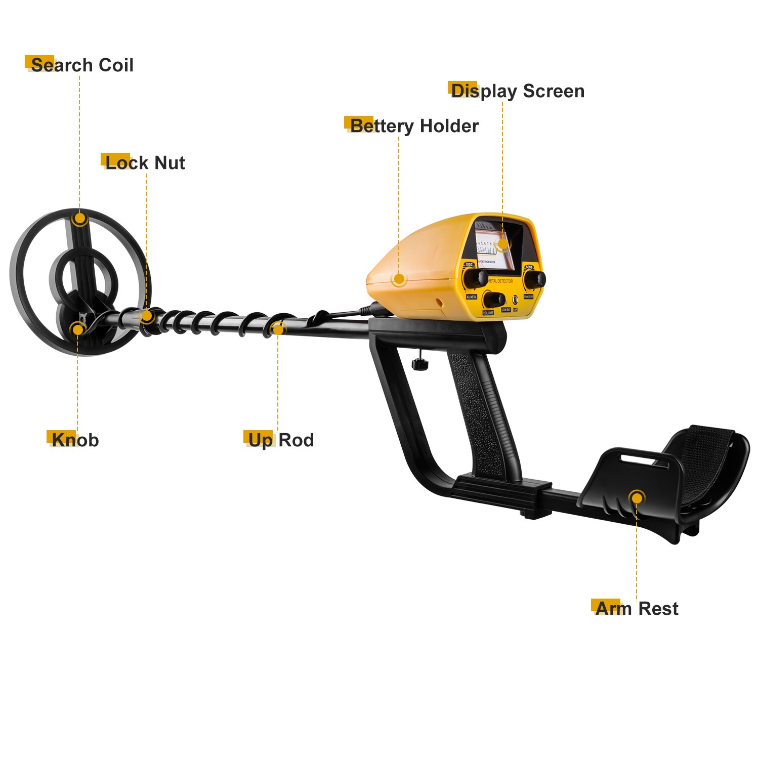 GT-5090 Underground Metal Detector Wiring Depth Gold Treasure Pinpointer Finder Metal Detecting Tool Waterproof Coi