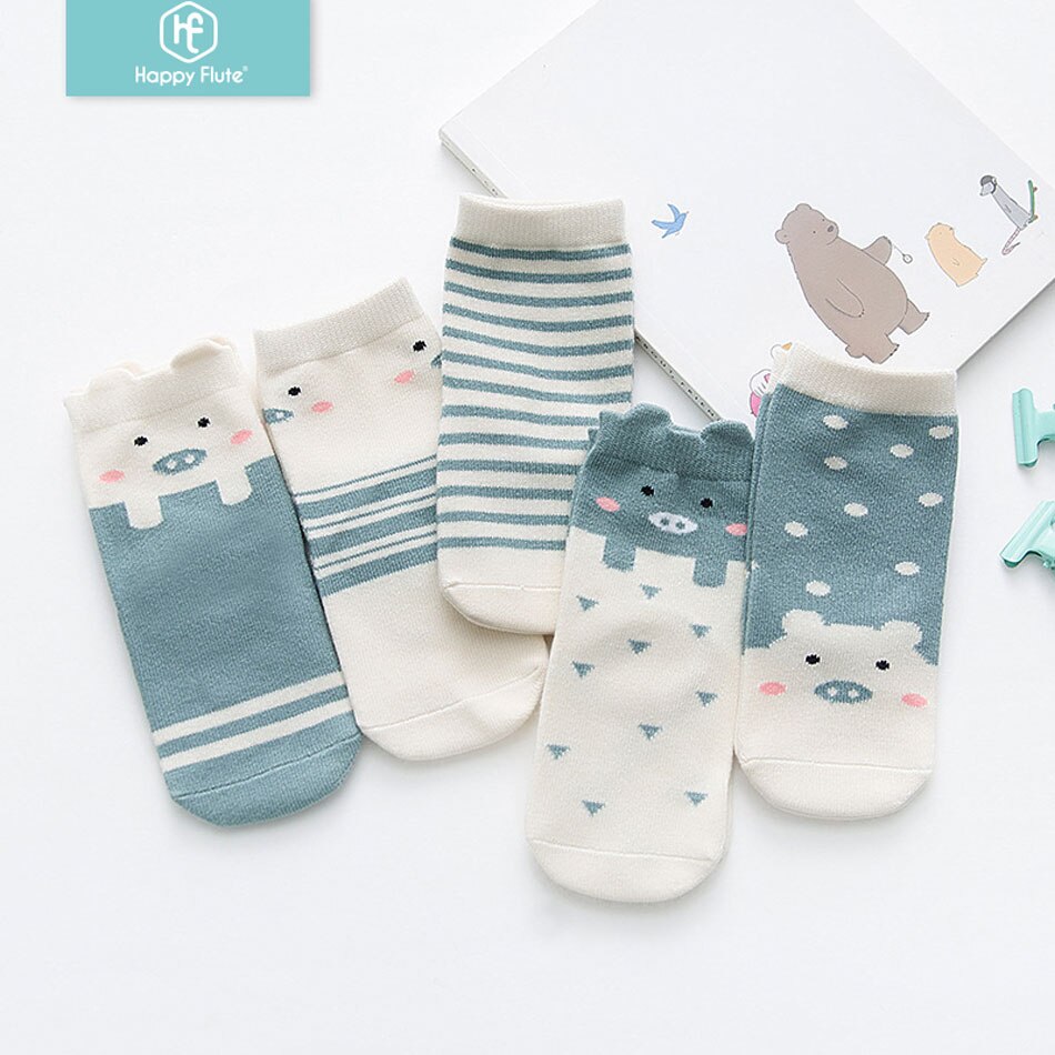 Happyflute 5 Paren/partij Unisex Mooie Leuke Cartoon Kids Baby Sokken Meisje Jongen Baby Peuter Sokken Baby Zachte Katoenen Sokken 0-12 Y