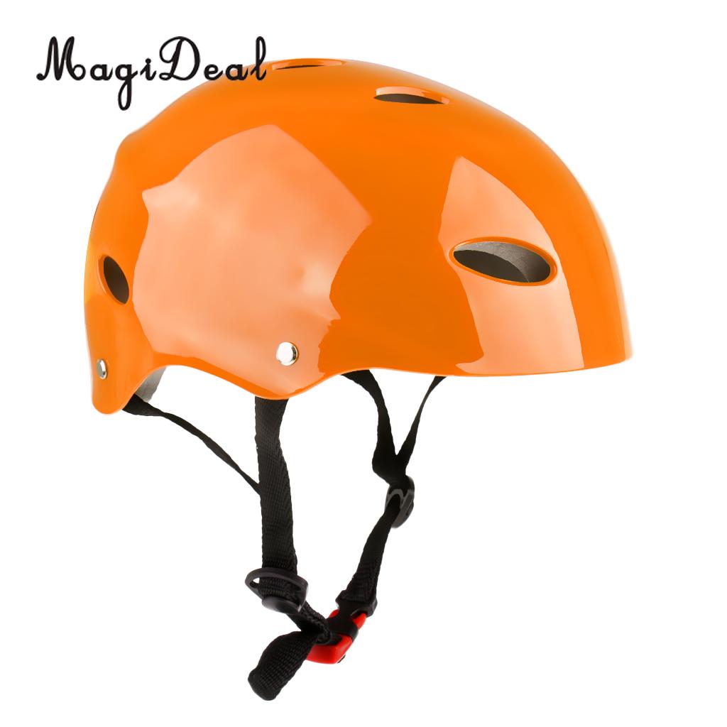 MagiDeal CE Approvato Acqua Sicurezza e prevenzione nello sport Casco Wakeboard Kayak Canoa Barca Deriva Surf Skateboard di Protezione In Bicicletta Cappello di S M L: L Orange