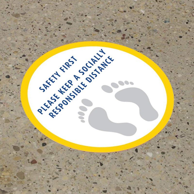 Social Distancing Floor Decals Safety Floor Sign Marker poster Maintain 6 Foot Distance Anti-Slip, Commercial Grade 11' Round: A8