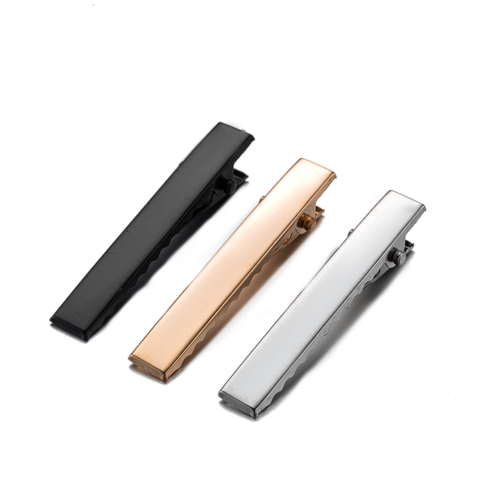 Clips de pico de pato de Metal para el cabello, horquillas para la cabeza, accesorios para la fabricación de joyas, Base de Clip, decoraciones, 50/20 piezas, 32-76mm