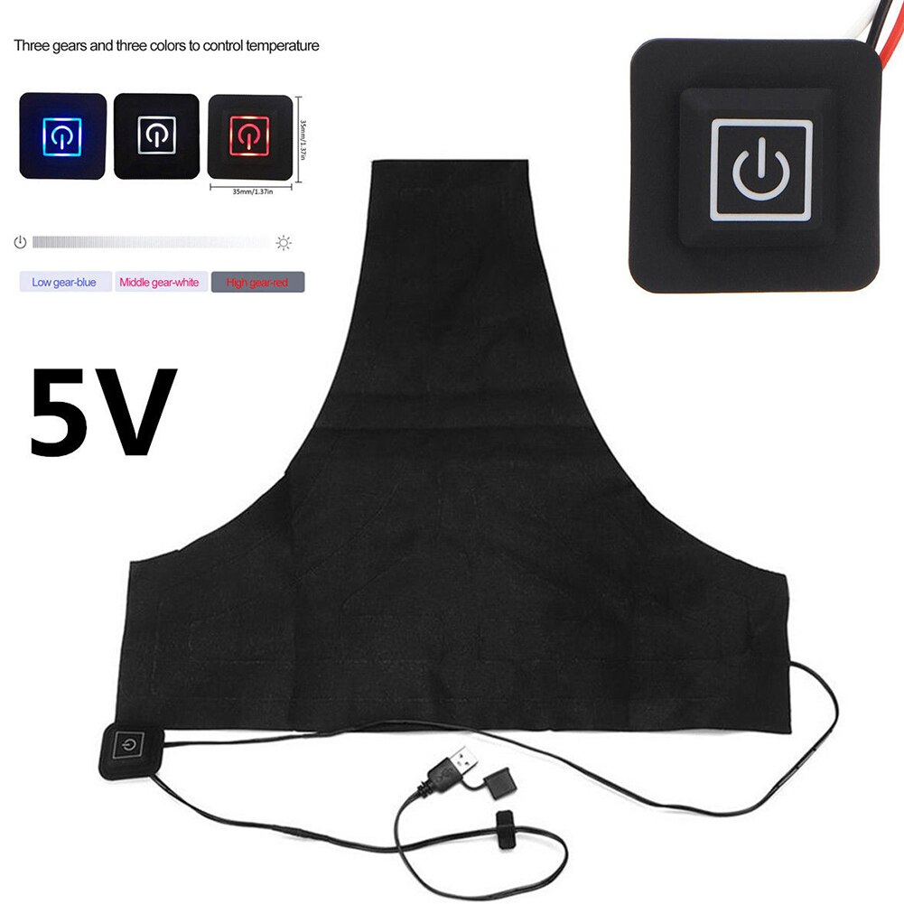 Winter auto usb opladen temperatuur instelbaar 3 versnellingen thermische kleding rugwarmer elektrisch verwarmingskussen vest wasbaar legering vezel