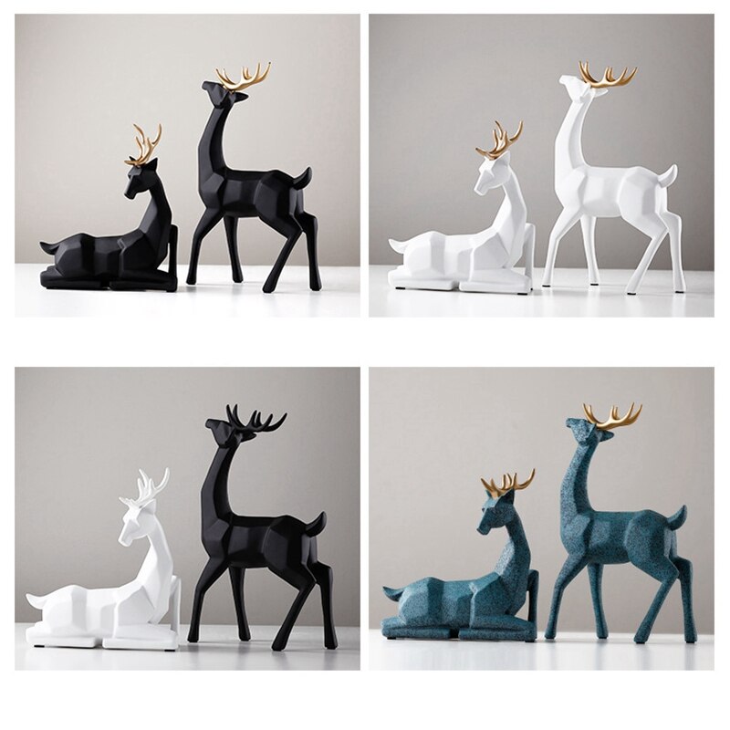 AT69-Hars Herten Standbeeld Sculptuur Nordic Woondecoratie Desktop Decoratie