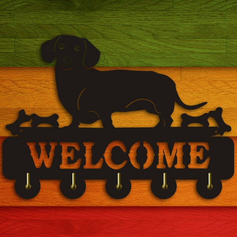 Teckel Muur Haak Worst Hond Welkom Dieren Hanger Kapstok Houten Sleutelhouder Paraplu Huishoudelijke Pet Shop Decor