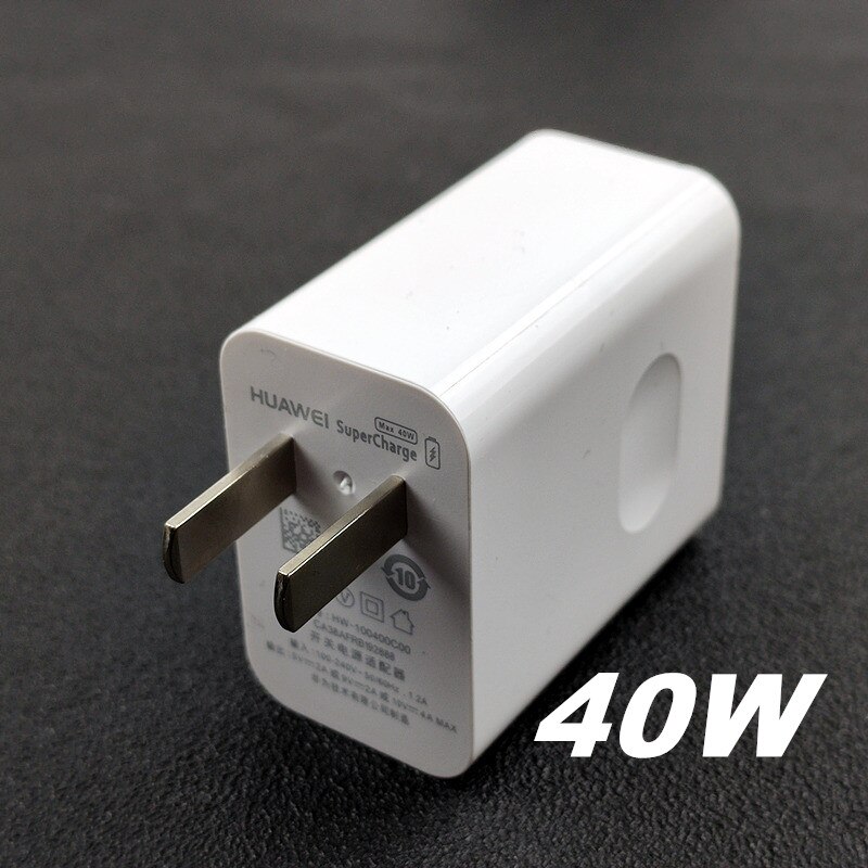 Huawei 40W Charger UK EU SuperCharge P30 pro fast charge adapter type C cable For Huawei P30 pro P40 Mate 30 20 pro V30: Only US charger