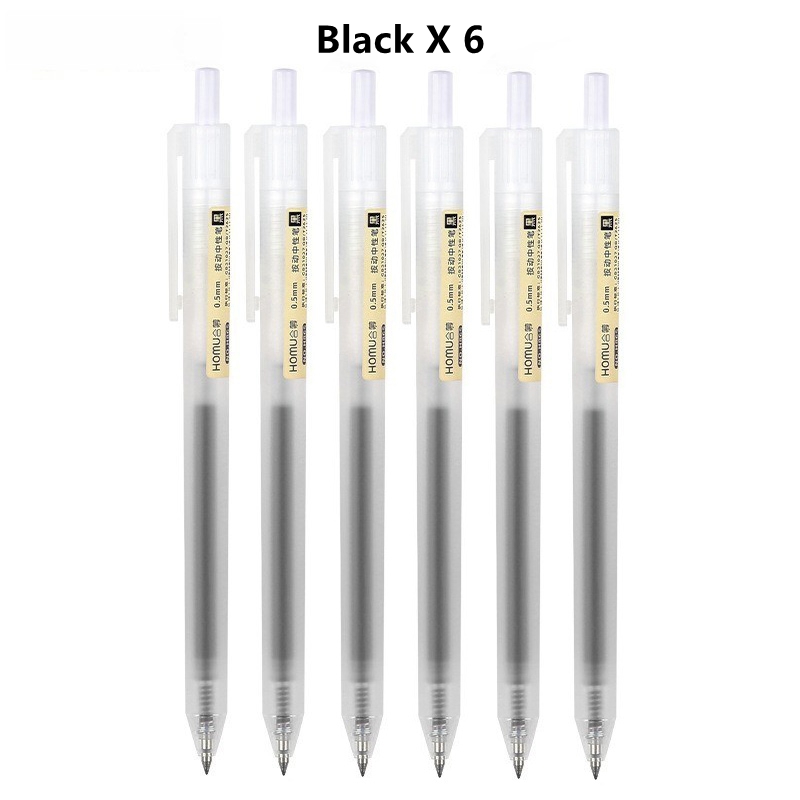 6/10Pcs 0,5mm Einziehbare Gel Stifte Set Schwarz/blau Tinte Kugelschreiber Schreiben Büro Business Unterschrift Schule liefert Schreibwaren: YELLOW