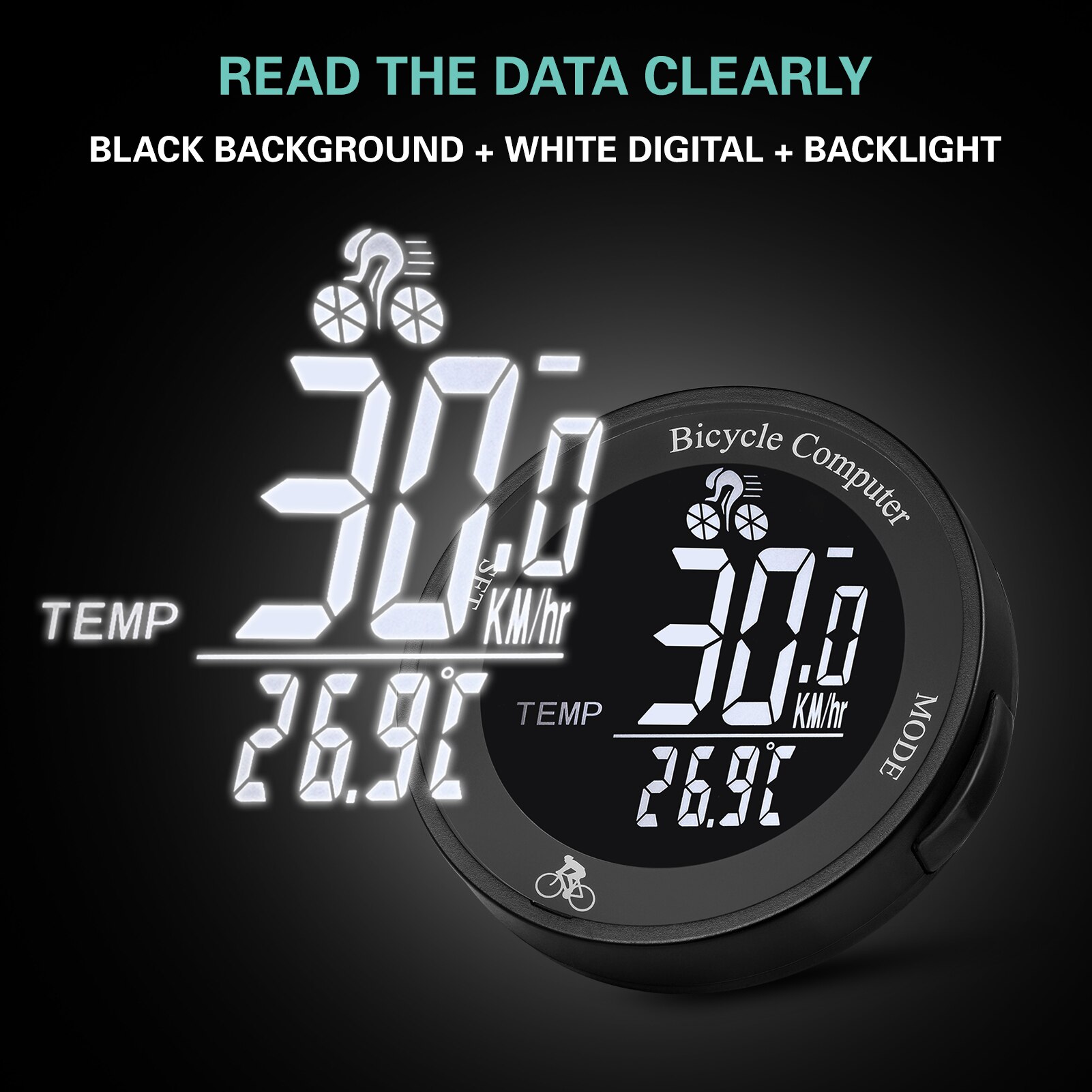 Cykel speedometer trådløs cykel computer vandtæt cykel kilometertæller multifunktionel lcd skærm mtb speedos meter tilbehør