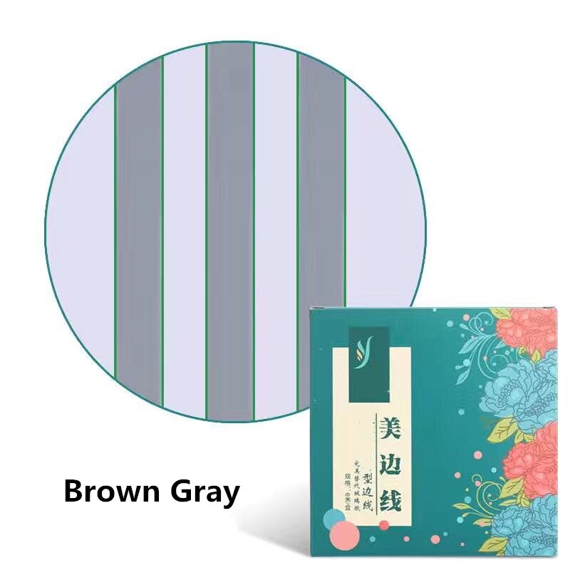 ,0.75Cm 6M/Roll Mildewproof Waterdicht Kloof Tape Zelfklevende Schoonheid Naad Muur Vloer Kloof Lijn Stickers keramische Tegel: Brown Gray