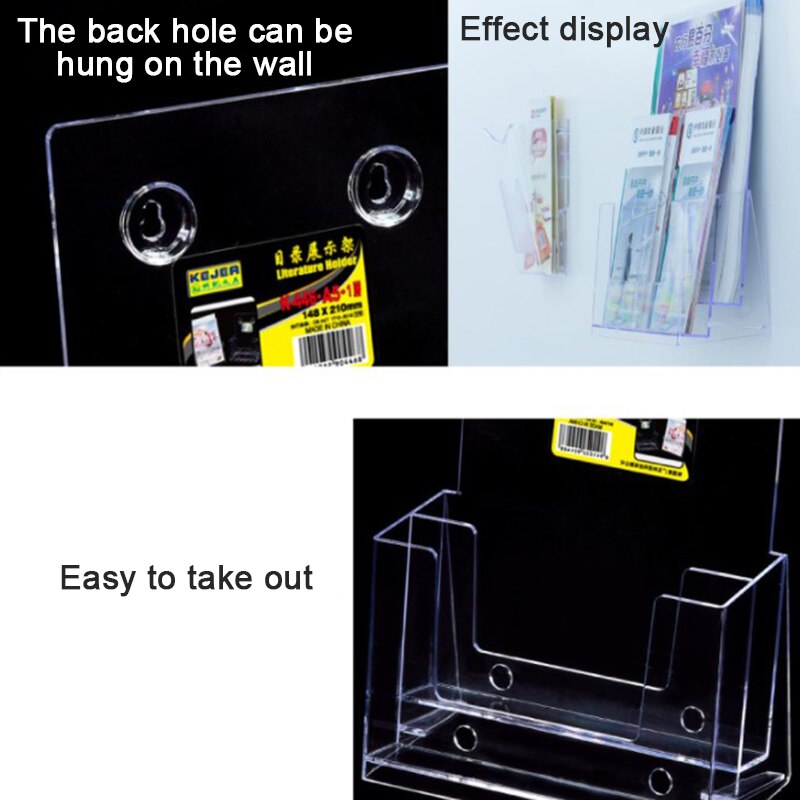 Clear Acrylic Business Card Holder Brochure Office Credit Stand Men Card Pamphlet Transparent Display Bank Desk Hold