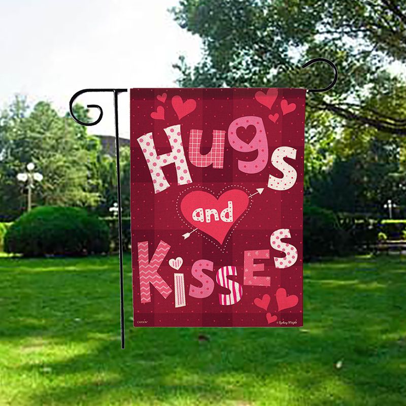 Hjem havehjerter 12.5 x 18 tommer dekorativ kærlighed valentinsdag velkommen haven flag bryllupsfest hængende dekorationer 2