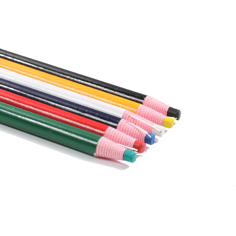 6 uds. De lápices de tiza de costura a medida, sin cortes de colores, pluma marcadora de tela para Sastre, accesorios de costura, tiza para costura, lápiz para ropa: 6 Colors