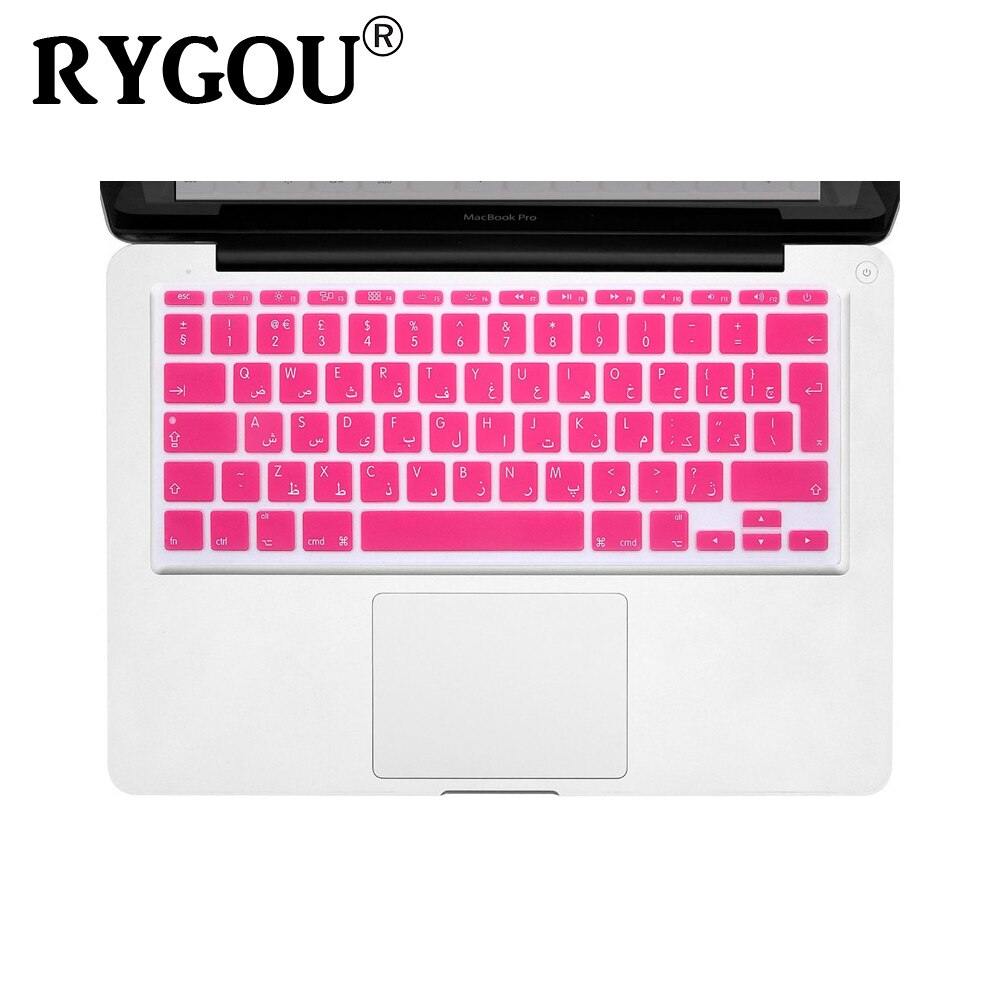 Arabic & English ISO European Layout Silicone Keyboard Cover for MacBook Air 11.6 Inch Macbook 11 A1370 A1465 Keyboard Film: Pink