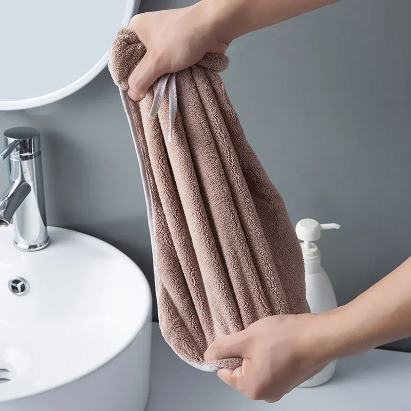 Toallas de mano con lazo para cocina, baño, terciopelo Coral, microfibra, paños de limpieza absorbentes suaves de secado rápido, toalla de felpa para Sauna para el hogar