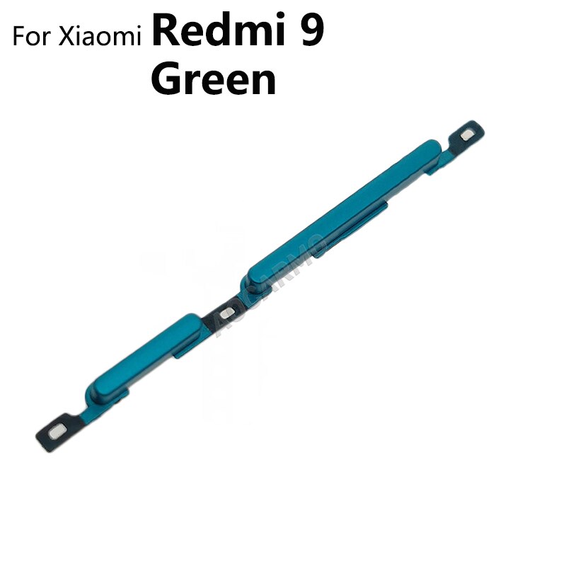 Aocarmo Voor Xiaomi Redmi 9 Power On Off Knop + Volume Up Down Knoppen Side Switch Key Vervanging Deel: For Redmi9--Green