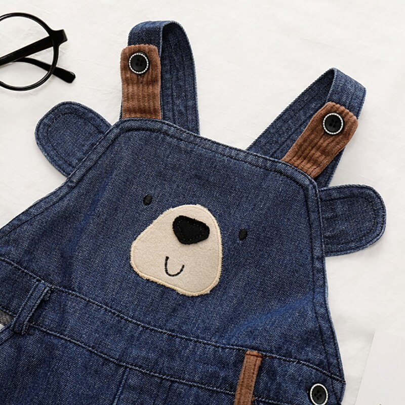 Spring Children's Clothing Baby Boys Jeans Denim Baby Girls Jeans Kids Clothes Suspender Pants Overalls Cartoon Long Trousers