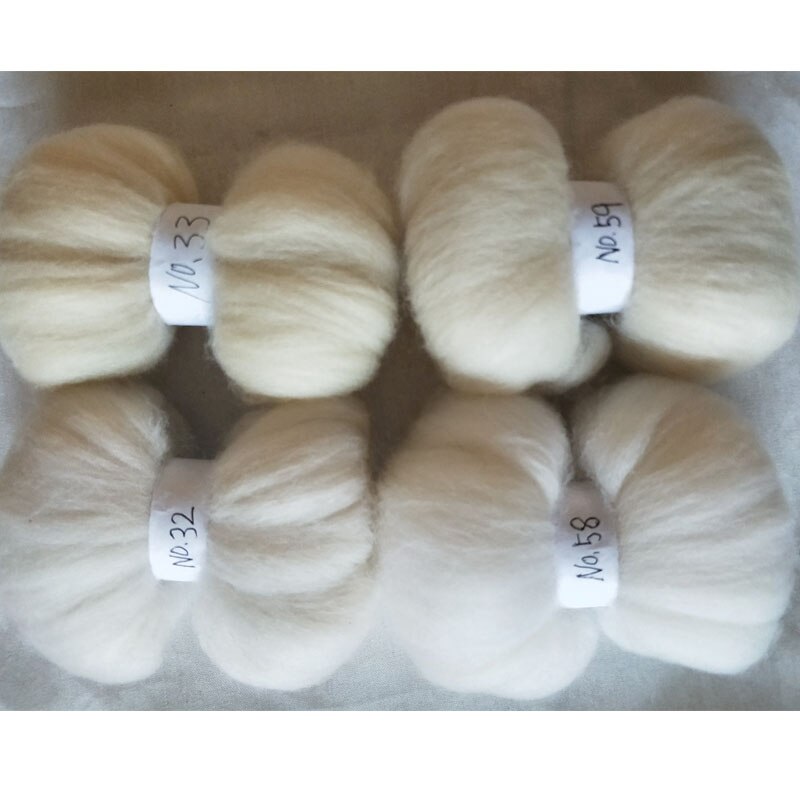 WFPFBEC felt 70s wool for needle felting kit doll merino wool roving fiber wool diy crafa white 4 colors: 80g