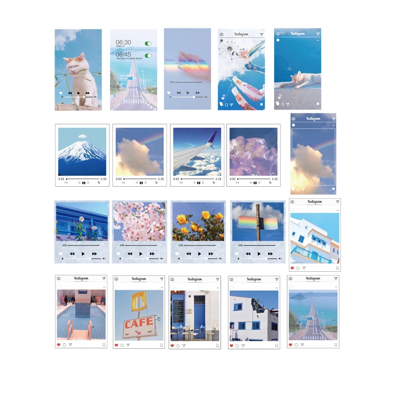 40 stk/pakning vintage ins foto himmel pvc klistremerker pakke diy dagbok dekorasjon klistremerke scrapbooking multistyle himmel dyrefoto