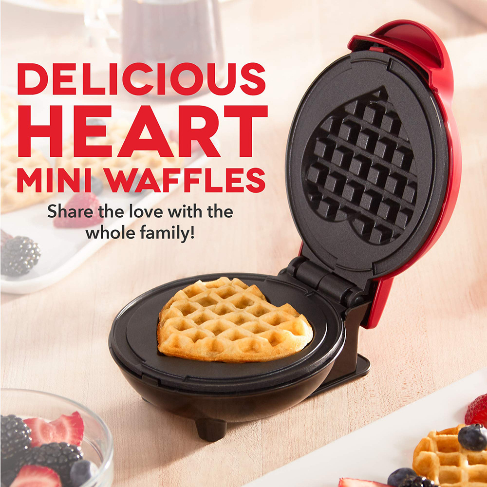 Máquina antiadherente para hacer gofres con forma de corazón para el hogar, Mini máquina para hornear pan de desayuno, 110V y 220V