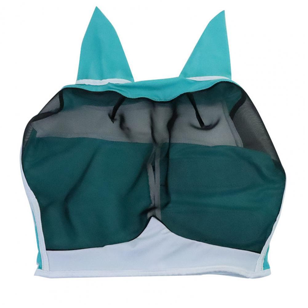 Fly Face Cover Breathable Horse Cover Anti-mosquito Horse Fly Cover Stretchy Comfortable Horse Animal Face Cover for Livestock: Green S