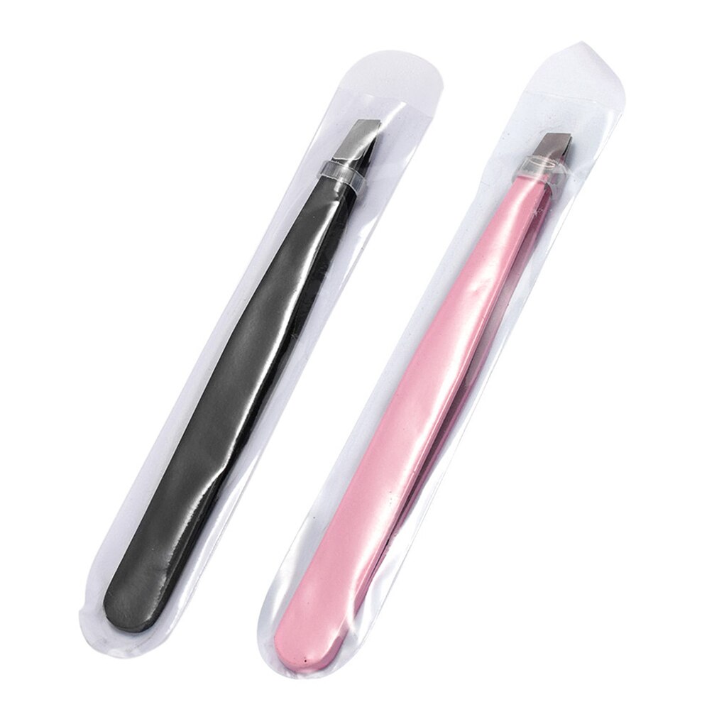 2 Sets Twee In Een Tweezerman Pincet Rvs Beauty Tool Zwart Roze Draagbare Thuisgebruik Wenkbrauw Plucker: Default Title
