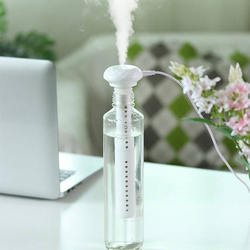 Electric Humidifier Essential Aroma Oil Diffuser Ultrasonic Wood Grain Air Humidifier USB Mini Mist Maker for Office LED Light: usb mini humidifier