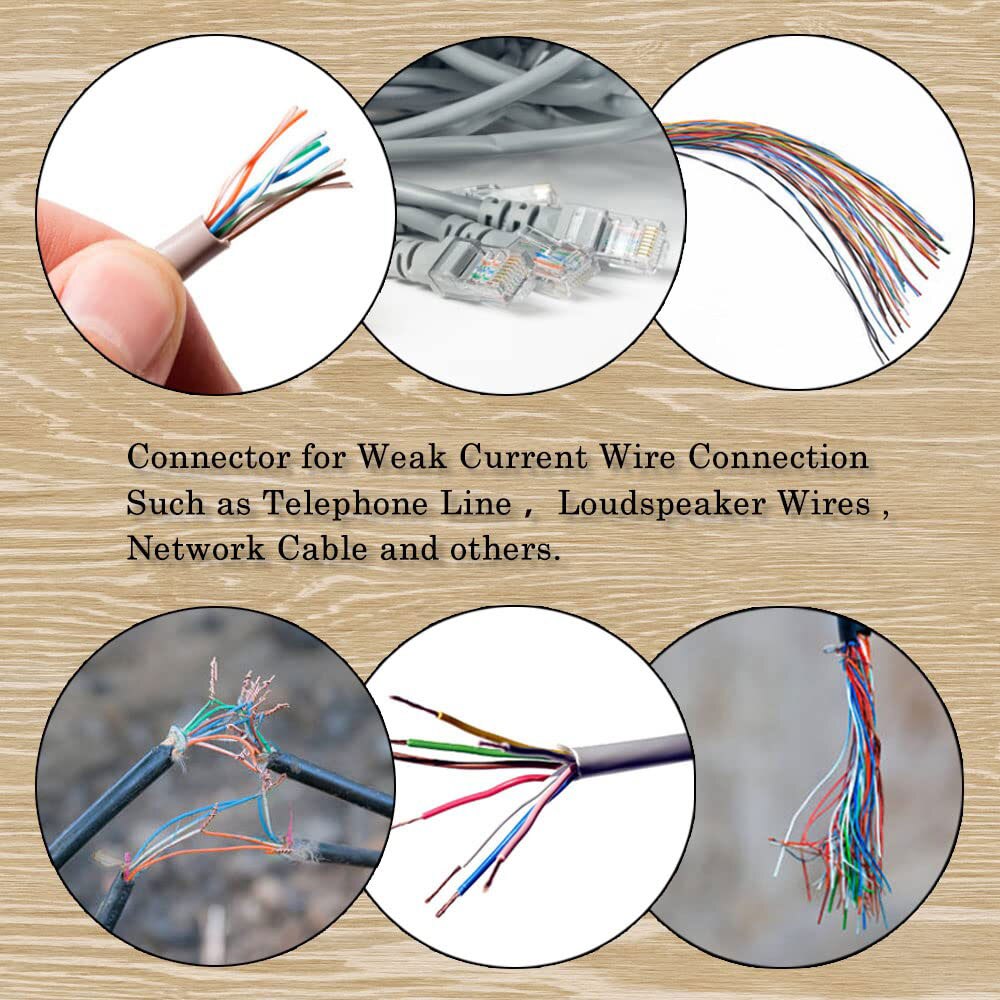 ZoeRax 100 Uds K1 K2 K3 conector de empalme de Cable RJ45 RJ11 cableado Cable de teléfono Ethernet Cable de red UY2 Terminal de Cable