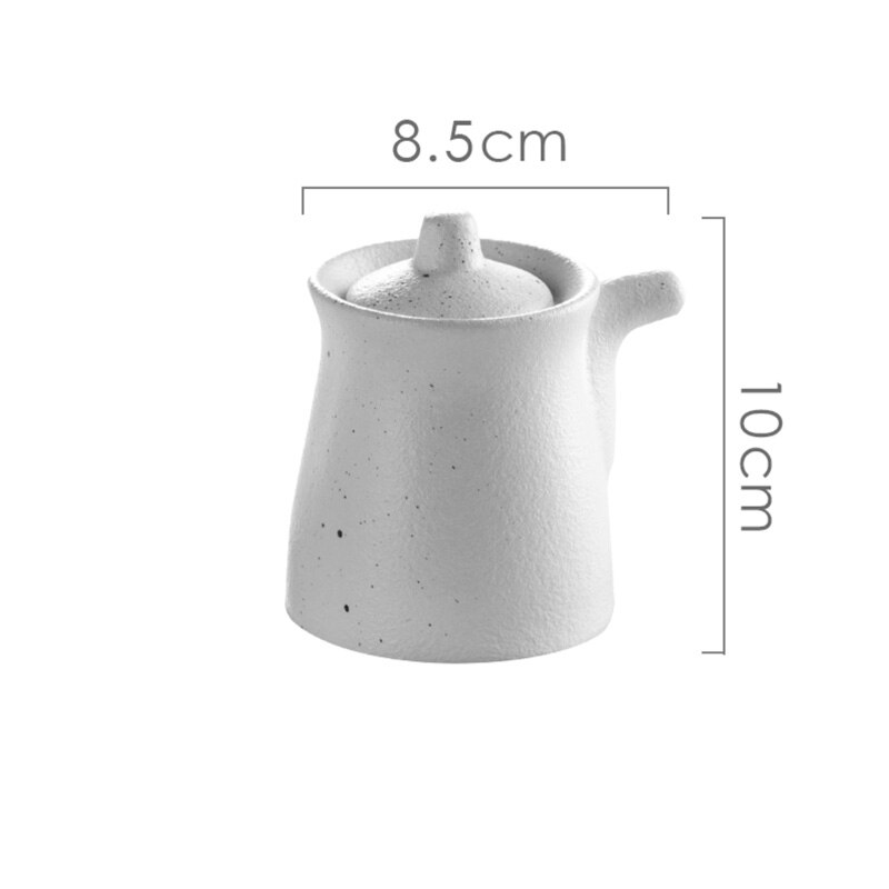 Japanese Style Ceramic Seasoning Pot Porcelain Pepper Salt Pot Simple Style Cruet Restaurant Household Decorative Spice Pot Set: F
