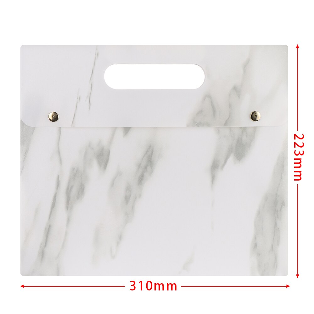 A4 bærbar marmor dokumentpose vanntett kontorpapir filer mappe eksamenspapir arrangør veske utvide posere