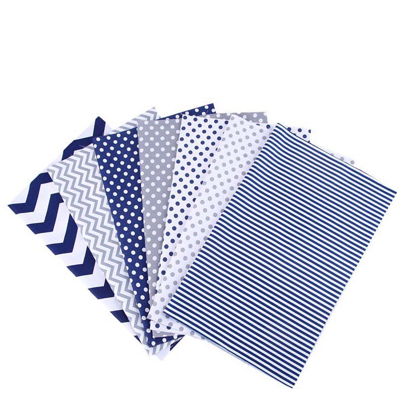 Twill vævning 5 stk 6 stk 7 stk 8 stk 2 stk 10 stk bomuldsstof patchwork sy klud hjemmeudstyr nordisk multifunktions gør-det-selv tilbehør: 7 blå grå 50 x 40