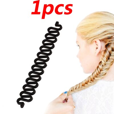 Haar Flechter Pull Haarnadeln Clip Kamm Haarspange für Mädchen Styling Werkzeuge Kit Flechten Donut Haar Brötchen Maker Friseur Zubehör: F-1Pcs