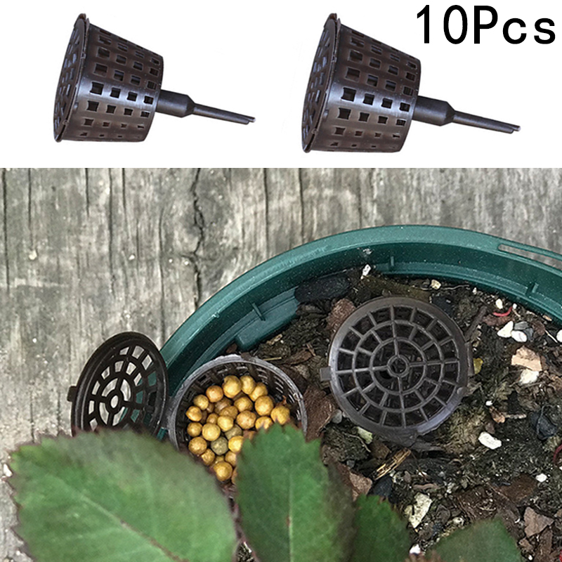 Caja de fertilizante portátil para bonsái, cesta de cubierta de fertilizante, caja de cúpula de plástico para plantas, macetas de vivero, 10 unids/paquete