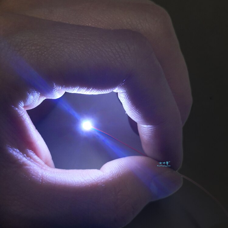 Pre-wired 3V #0402 SMD LED Cold White, 30cm wires pre soldered,hobby model kit/car/railway/railroad/starship/gundam lighting