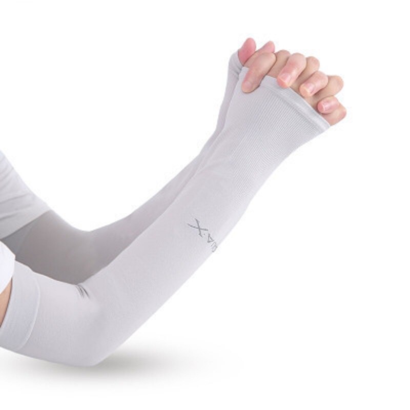 Arm sleeves sun protection sleeves outdoor sports sleeves ice silk sleeves summer cool sleeves women: Gray / Qi Sleeve