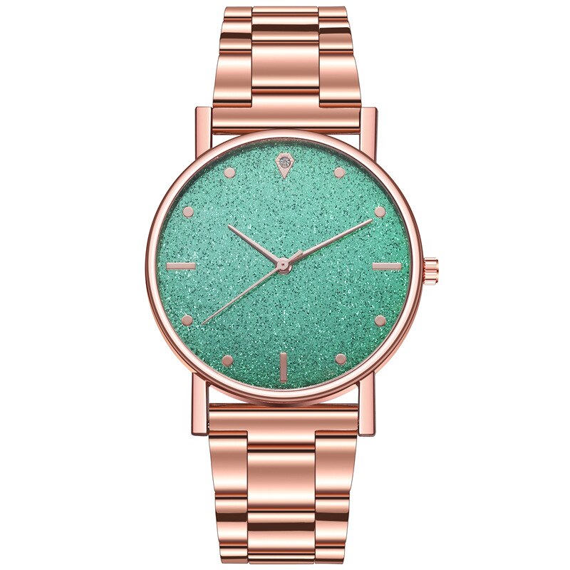 WOKAI 2021New Women Watches Ladies Top Brand luxury Waterproof Quartz Clocks Watch Women Stainless Steel Date Clock: green