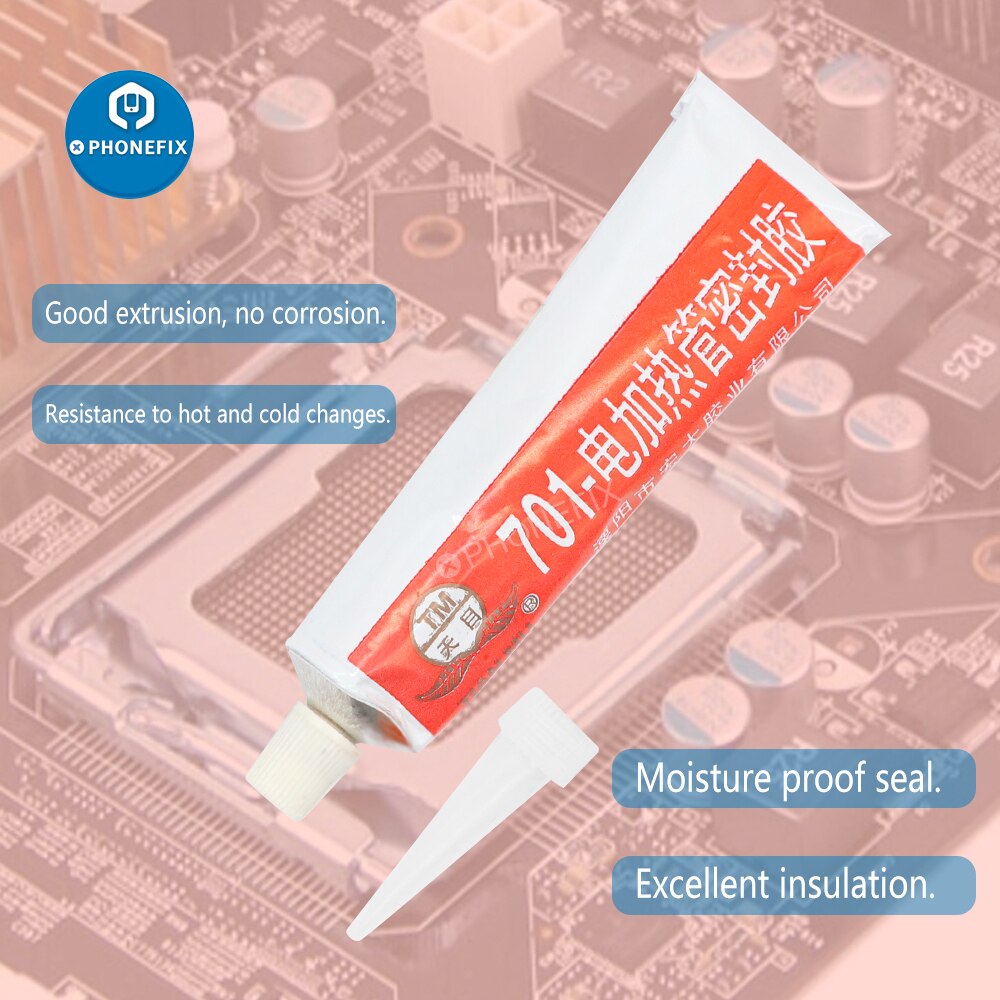45g elektronische kit siliconen industriële lijm 701/704/705/ tm -441 siliconen rubber rood wit zwart transparante afdichtingslijm: 701 -  rode