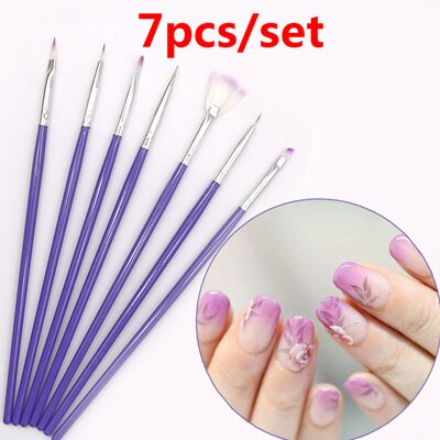 Nail art pensel penne akryl negle børster uv gel neglelak maleri tegne pensler sæt strass håndtag manicure værktøj pensel: Stil 10
