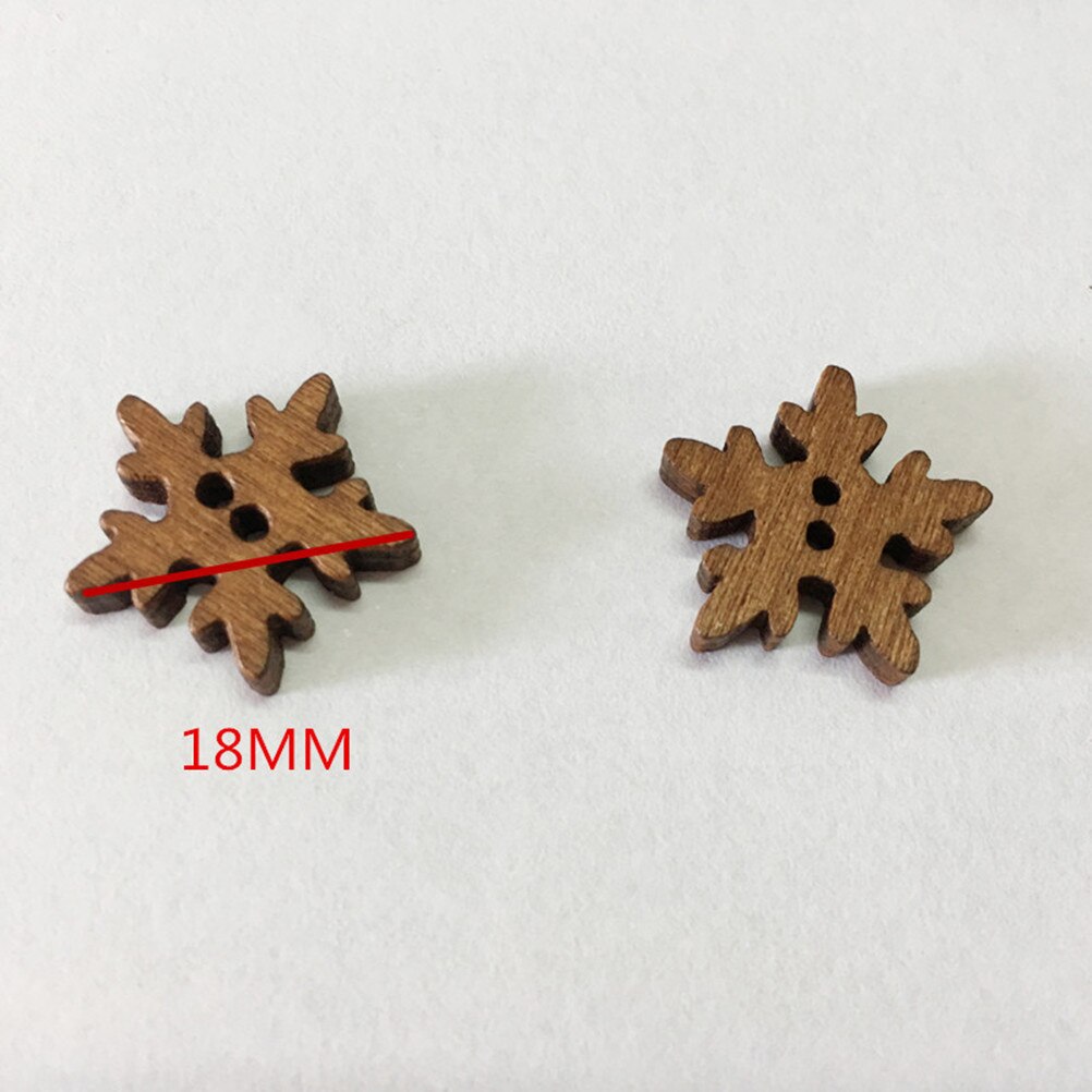 100 stuks kerst sneeuwvlok vorm diy houten knopen voor scrapbooking knutselen diy 18mm