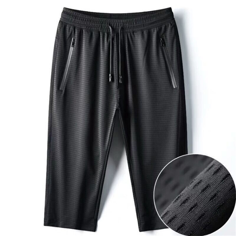 Sommar tunna fritidsshorts herr is silke mesh snabbtorkande hembyxor ventilerande cropped byxor herr storlek m -5xl