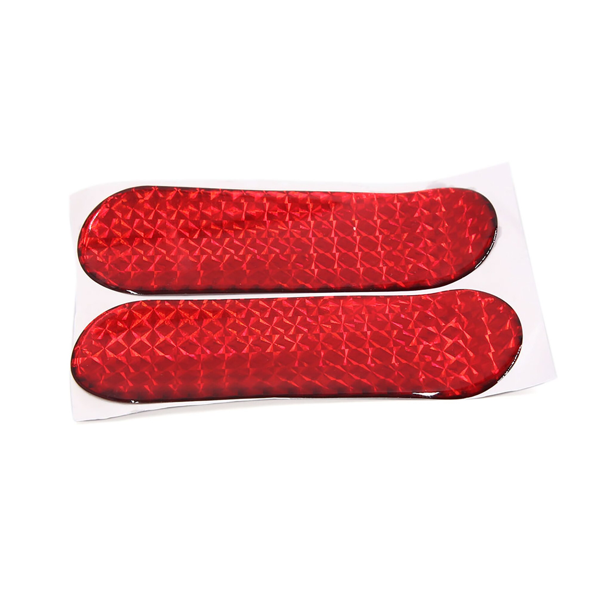 X AUTOHAUX 2Pcs 12cmx4cm Car Auto Exterior Reflector Decal Stick-On Reflective Sticker Red Car Reflective Sticker ACCESSORIES