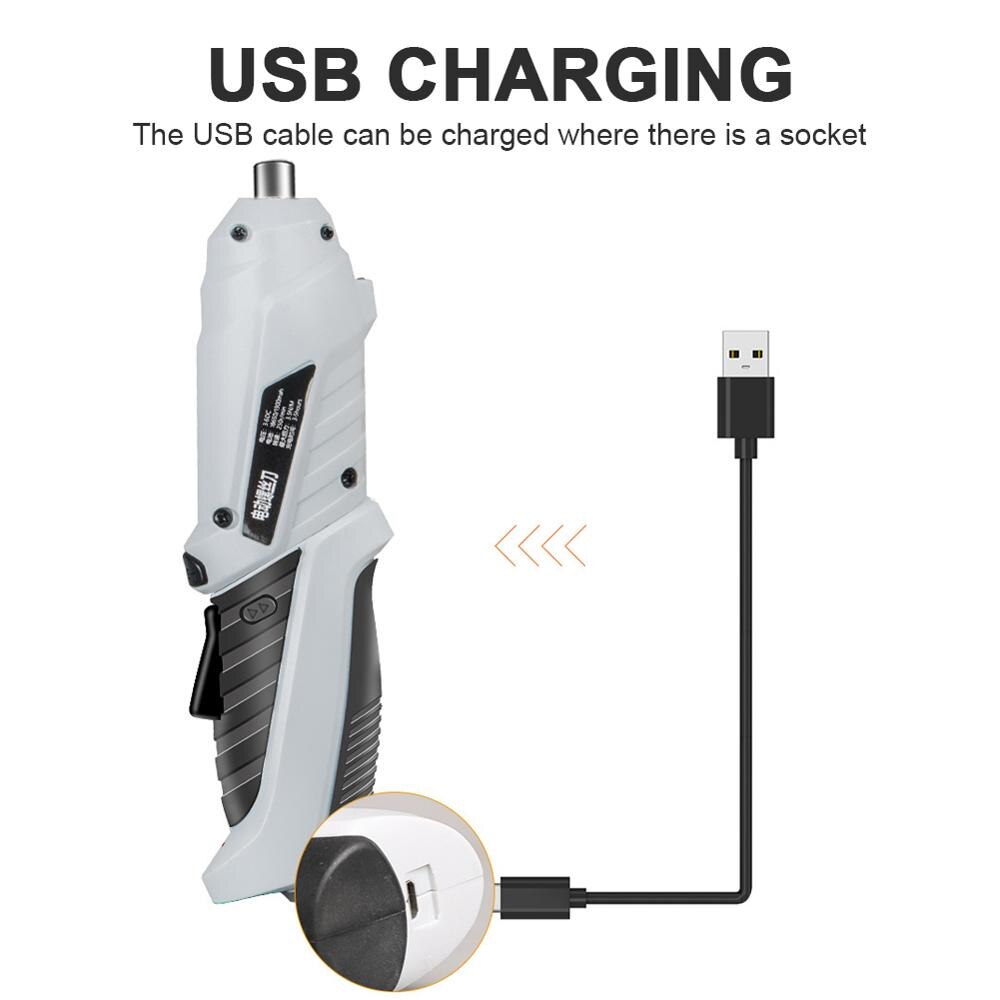 47Pcs Mini Electric Screwdriver Set 3.6V Non-slip Rechargeable Cordless Screwdriver Battery Precision Portable Screwdriver USB