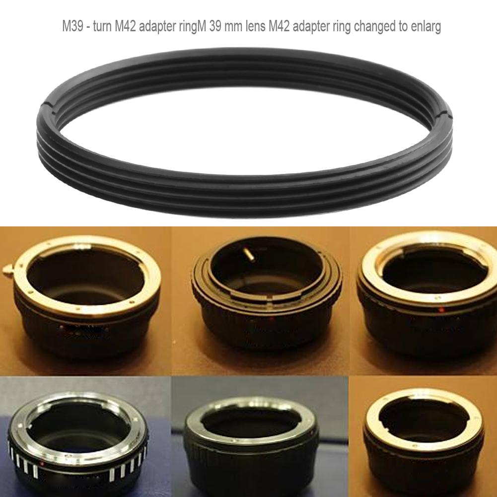 Adattatore per montaggio su obiettivo a vite da M39 a M42 in metallo di alta precisione anello adattatore da 39mm a 42mm accessori per fotocamere nere